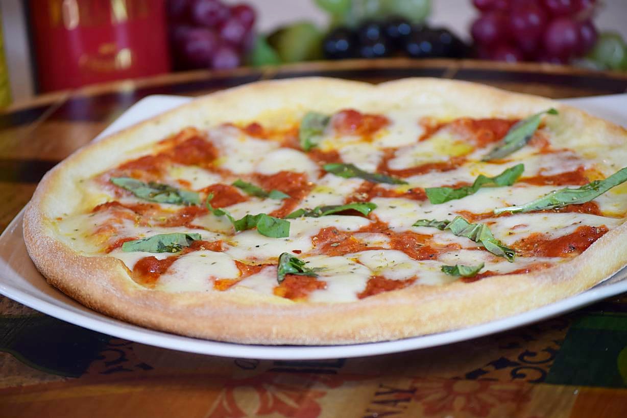 Margherita pizza fresh from the oven
