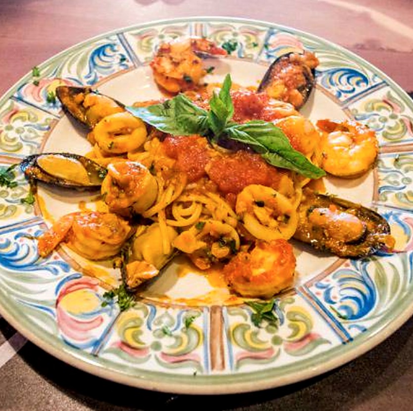 Posillipo — linguine with clams, mussels, shrimp and calamari